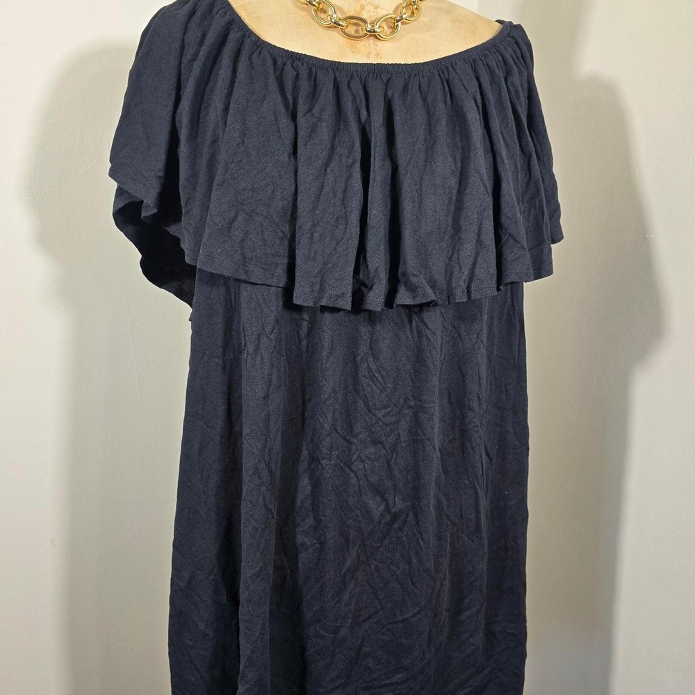 Woman Within black ruffle top 5X 38/40 - Picture 2 of 2